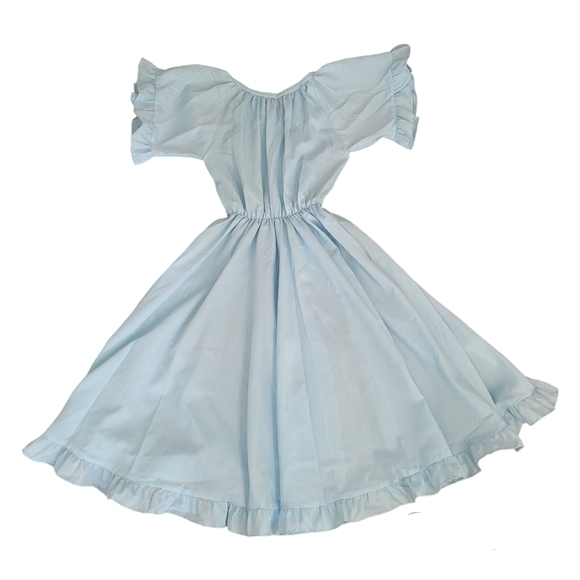 Light Blue Women’s Ruffled Midi Dress - Picture 8 of 11